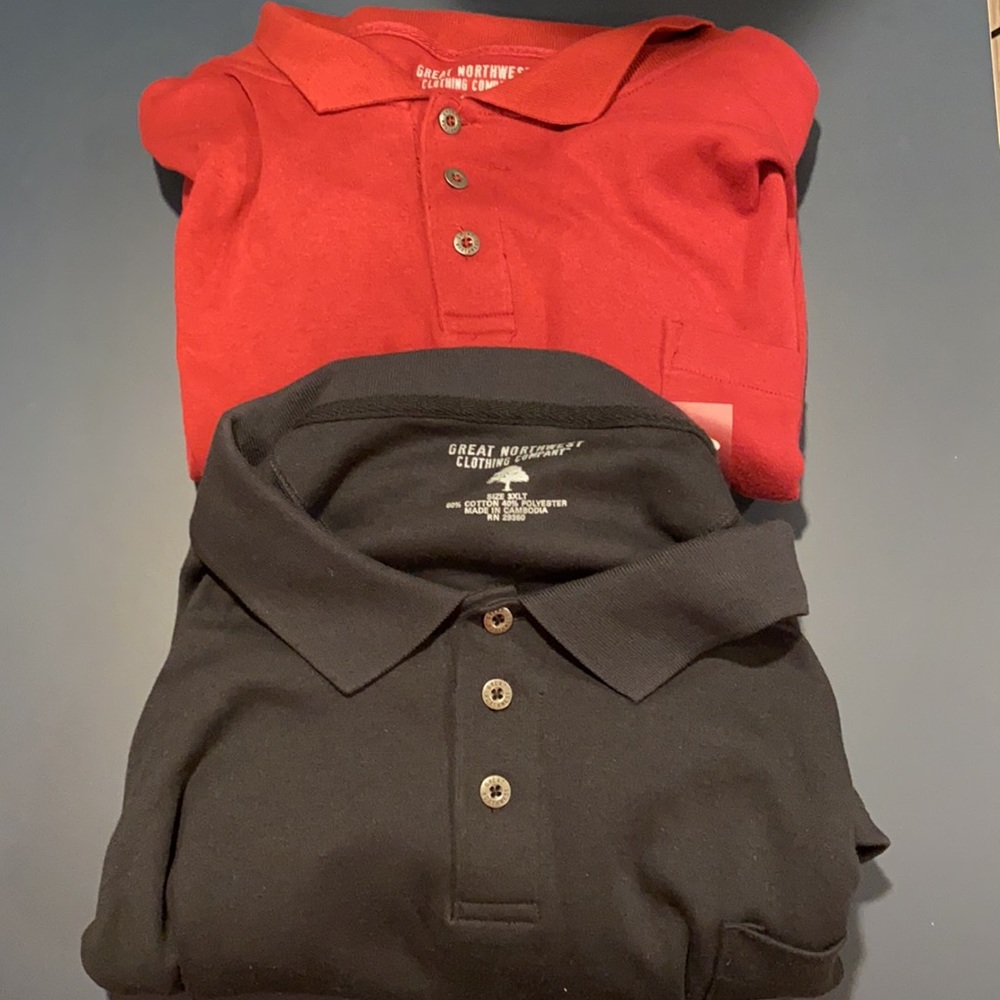 Brand New with Tags Pair of Great Northwest Long Sleeve Polo Shirts Size 3XL
